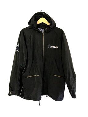 CARL BANKS- DALLAS COWBOYS BLACK MENS PUFFER FULL ZIP-UP JACKET SIZE LARGE